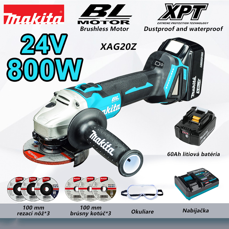 48V 1600W MAKITA XAG20Z + 18Ah lítiová batéria + Darček zdarma