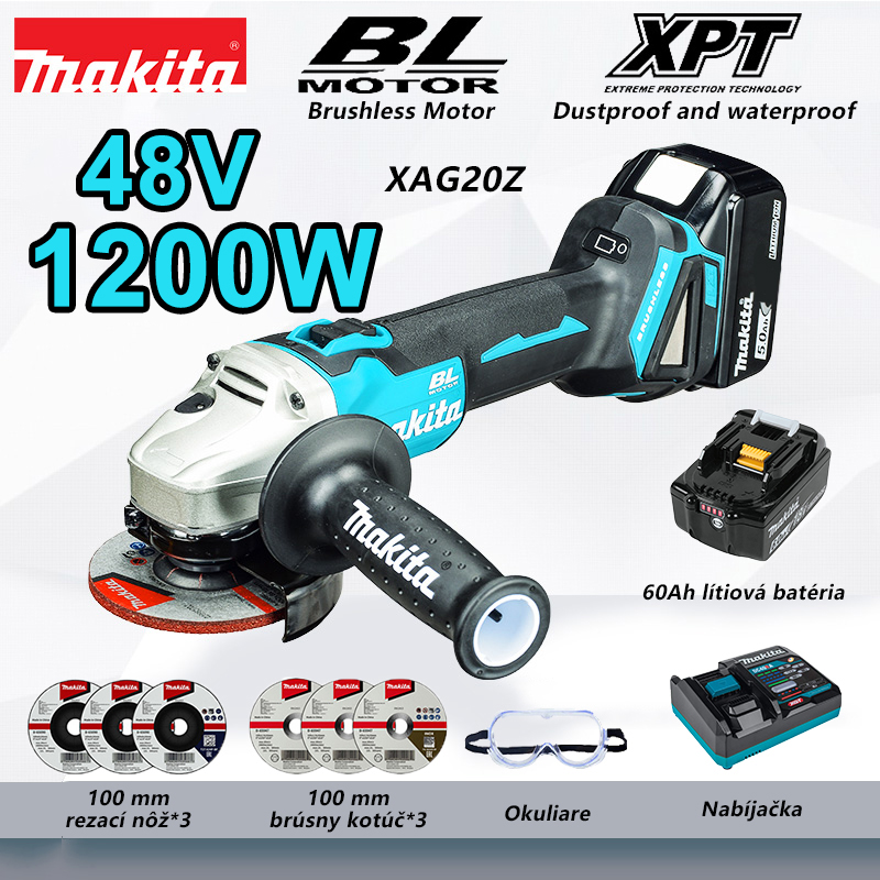48V 1800W MAKITA XAG20Z + 18Ah lítiová batéria + Darček zdarma